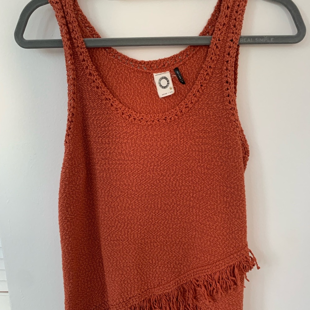 Orange Knit Tank Top